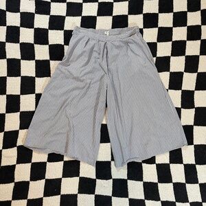 madewell wide leg cropped pants striped size medium
